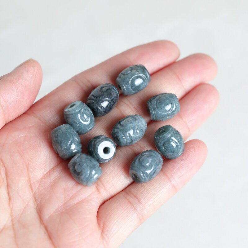 Mens Fashion Bracelet - 5PC Natuurlijke Blauwe Water Jade Rimpel