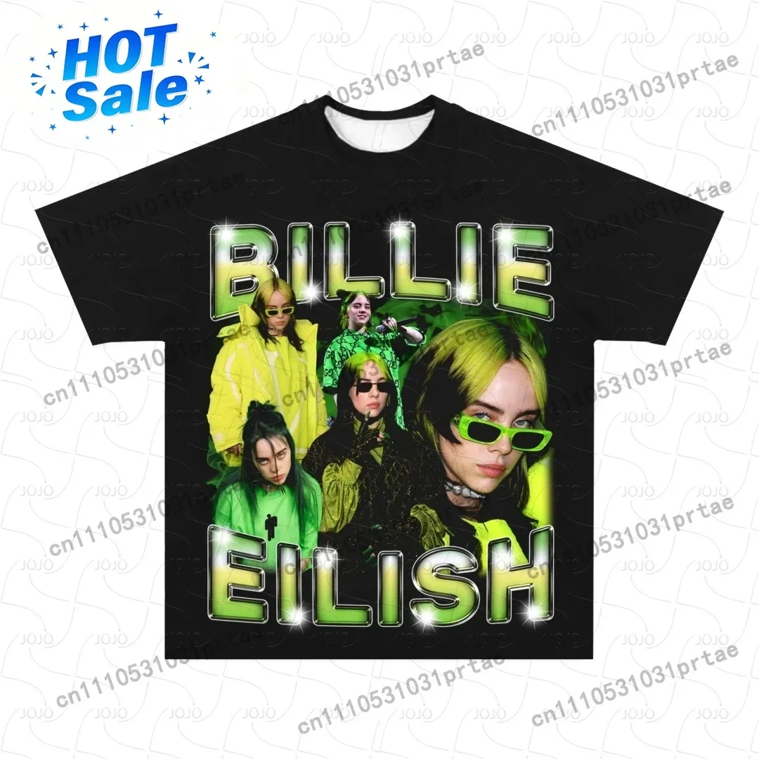 Mens Fashion Summer 2025 - Billie Eilish Retro Patroon T-shirt 2025