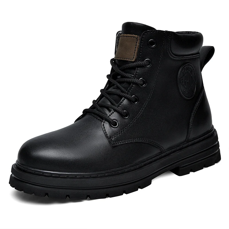 Men'S Fashion For 45 Years Old - Big Size 49-50 Winter Zwart Leren