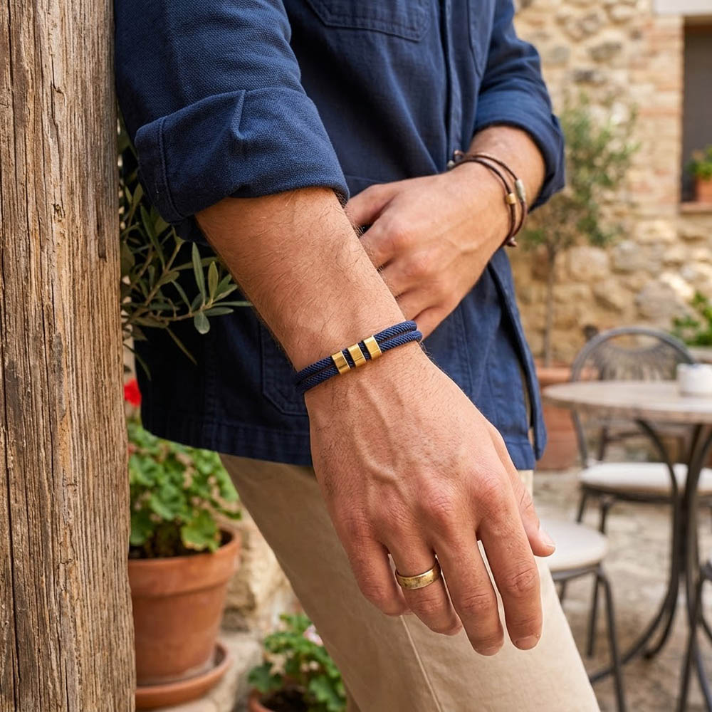 Milan Men'S Fashion - Modieuze Dubbellaagse Milanese Touw Armband voor