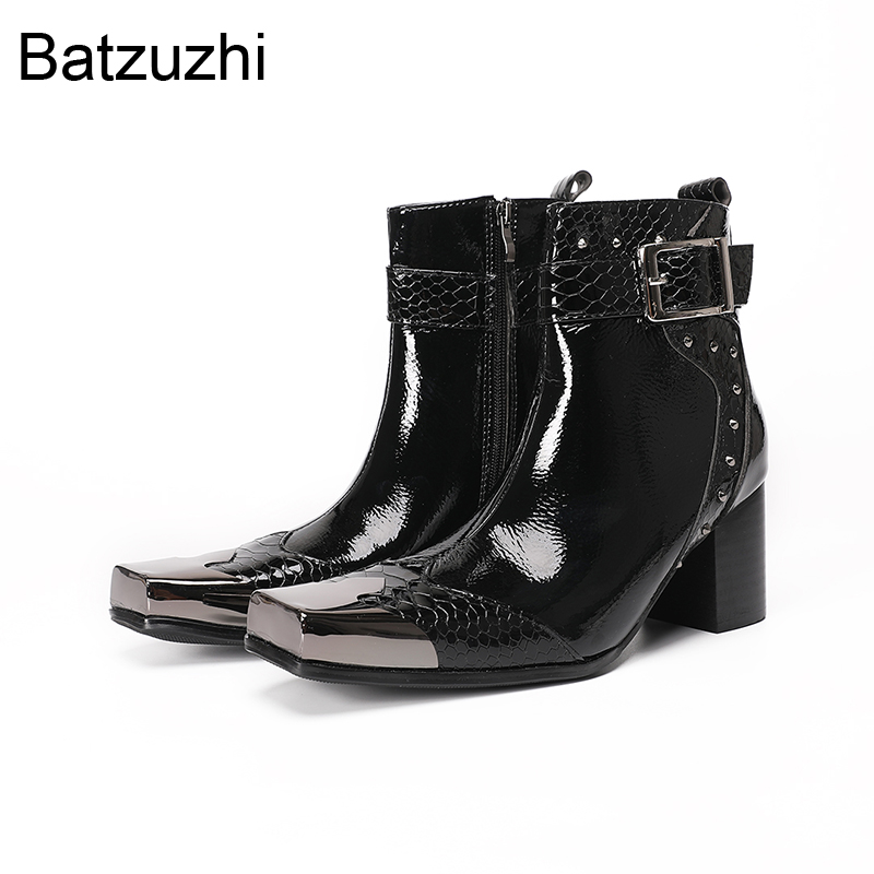 Men'S Fashion For Wedding - Batzuzhi 7CM hakken, nieuwe designerlaarzen, zwarte
