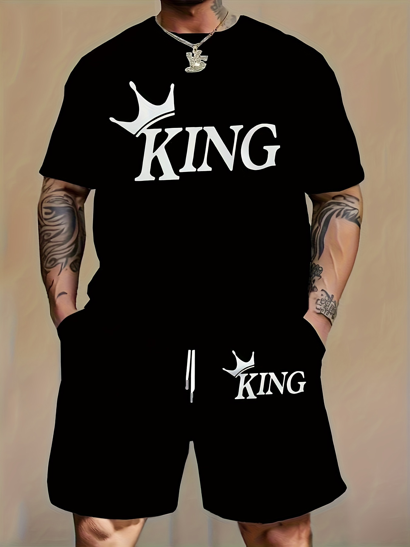 Men'S Fashion Rules - Herenmode 2-delig matchend set met letterprint,