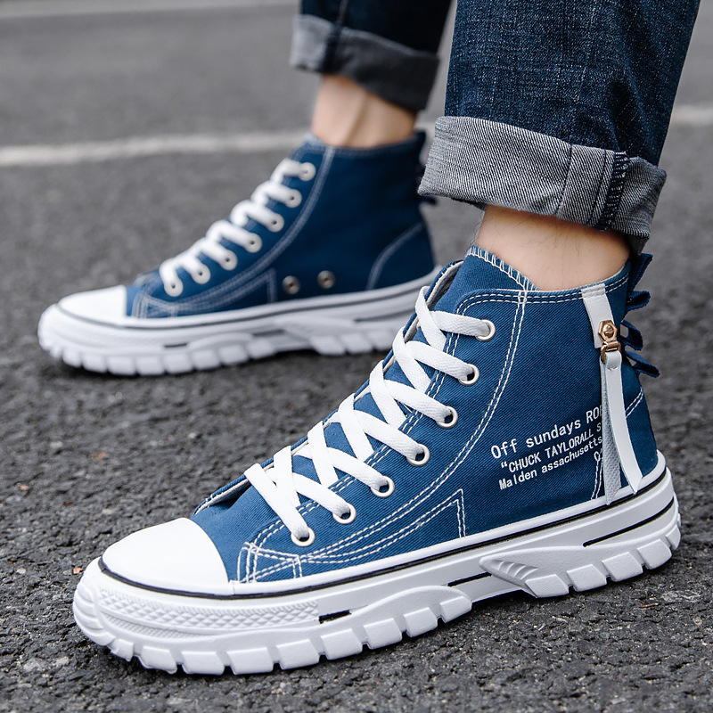 Mens Fashion Summer 2025 - Herenschoenen van canvas, hoge model, zomer