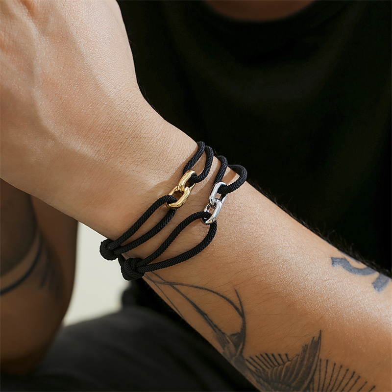 Milan Men'S Fashion - Minimalistische Milan Touw Armband Eenvoudige Zwarte