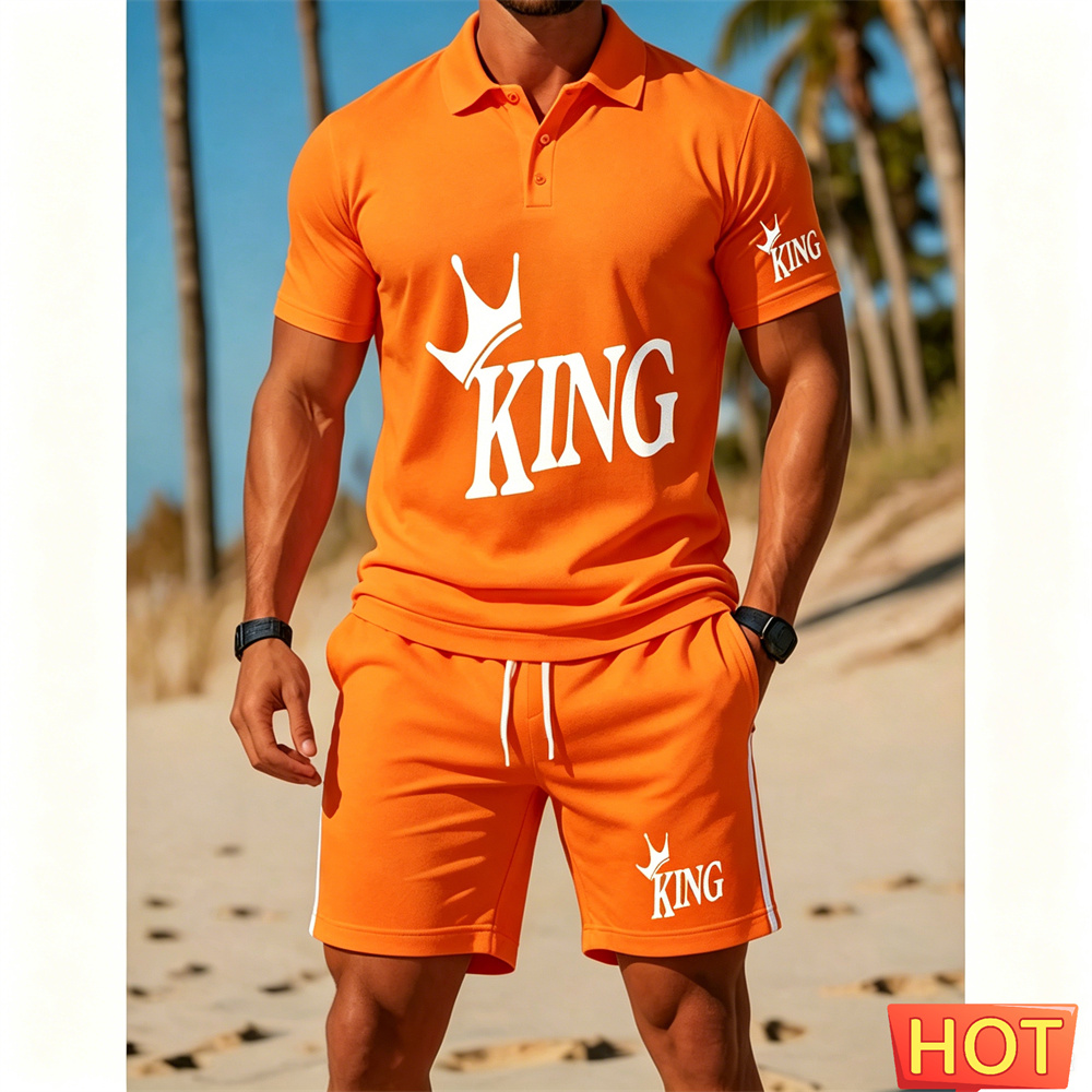 Men Fashion King - Heren korte mouwen pakset - tweedelig