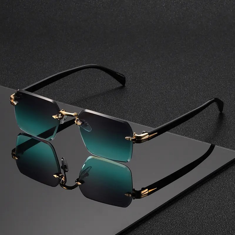 Men'S Fashion Rimless Glasses - Randloze zonnebril Rechthoek Mode Populaire Dames