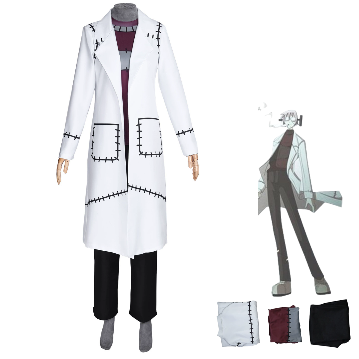 Trench Coat Men - Witte lange jas trenchcoat uniform volledige
