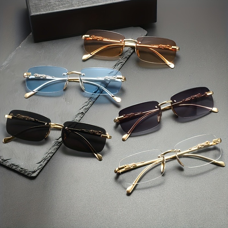 Men'S Fashion Rimless Glasses - Mode randloze metalen zonnebril heren dames