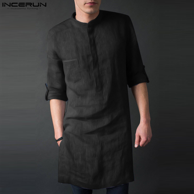 INCERUN mannen Lange Mouw Midi - Men'S Fashion Kurta recensie en prijs