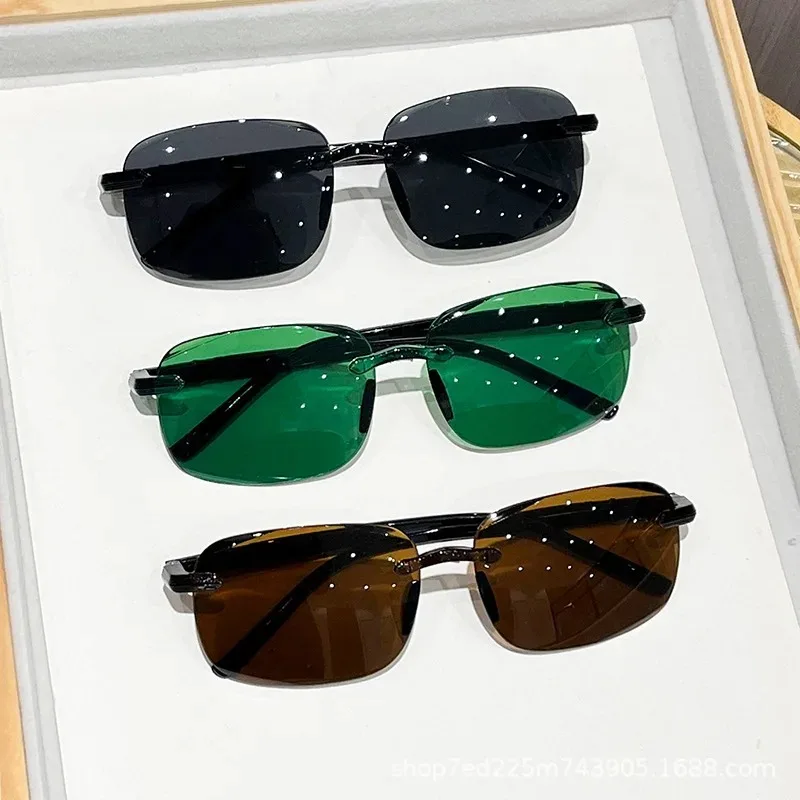 Luxe randloze vierkante zonneb - Men'S Fashion Rimless Glasses recensie en prijs
