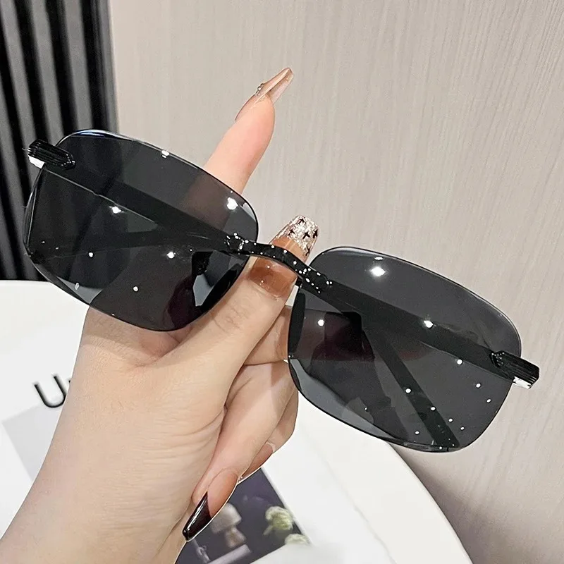 Luxe randloze vierkante zonneb - Men'S Fashion Rimless Glasses recensie en prijs