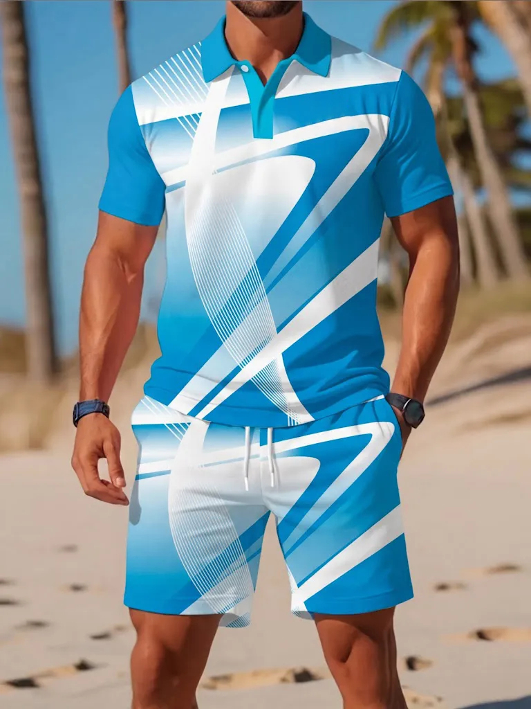 Herens zomer T-shirt set, modi - Men'S Fashion Polo recensie en prijs