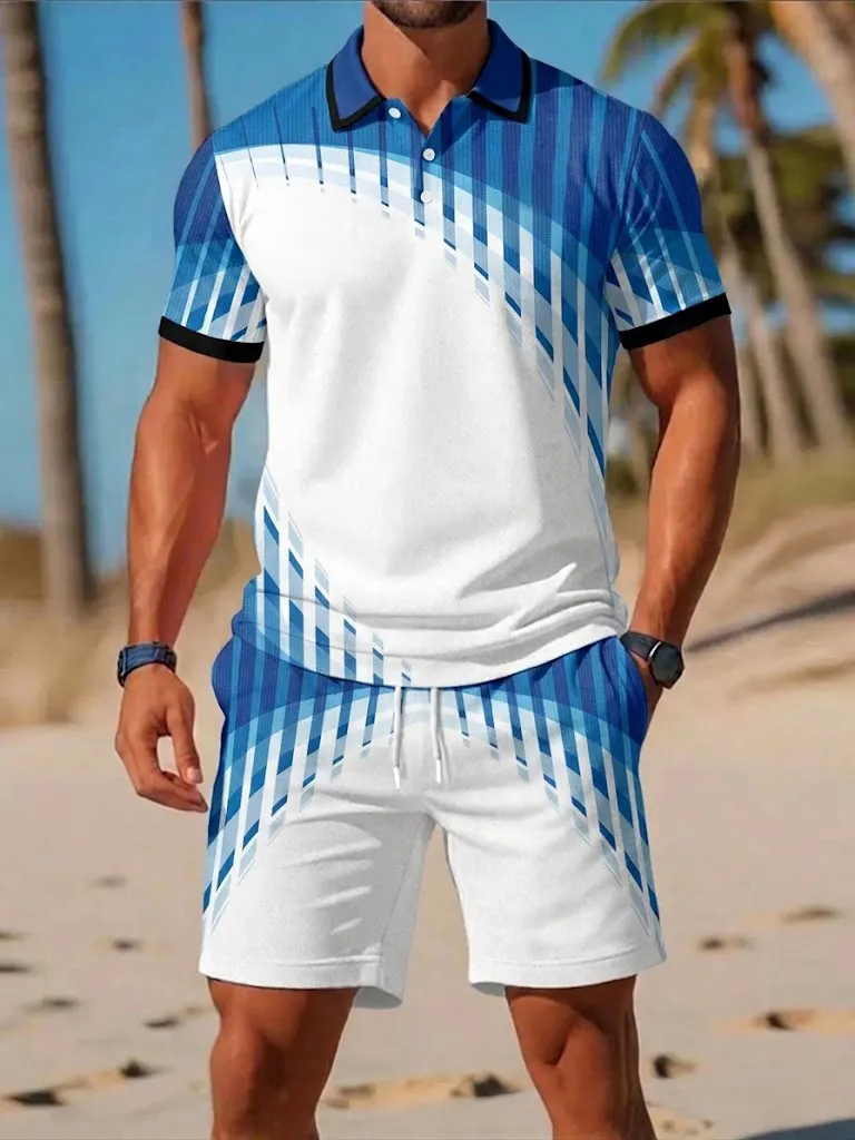 Herens zomer T-shirt set, modi - Men'S Fashion Polo recensie en prijs