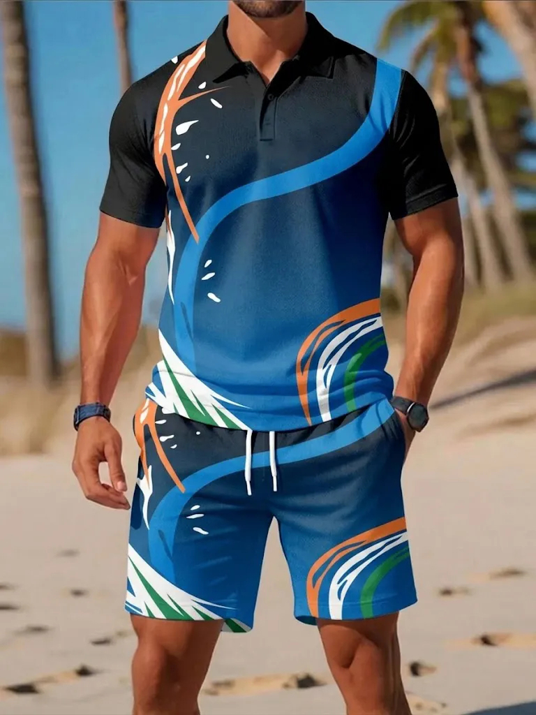 Herens zomer T-shirt set, modi - Men'S Fashion Polo recensie en prijs