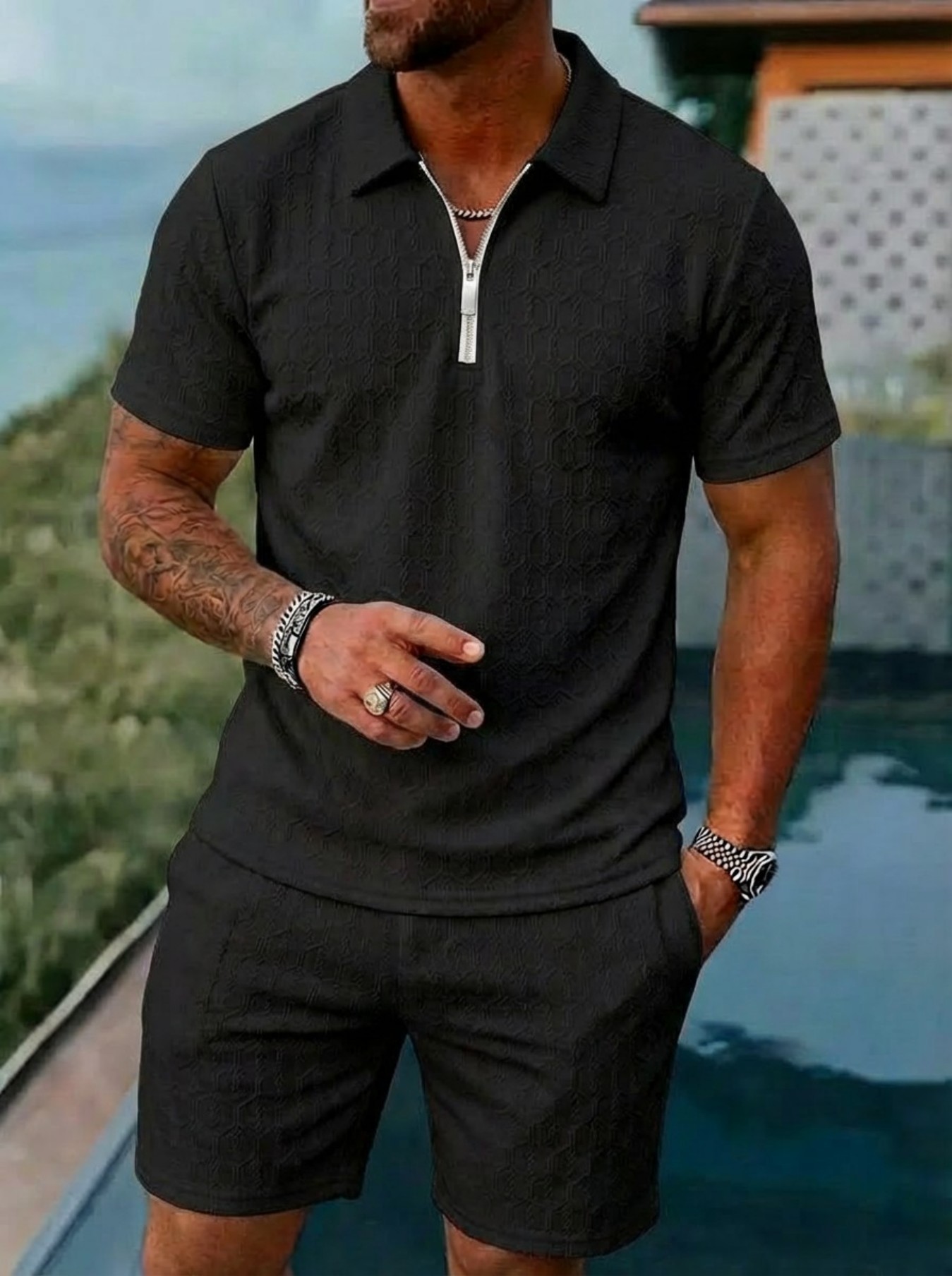 Zomer nieuwe herenmode ritskra - Men'S Fashion Polo recensie en prijs