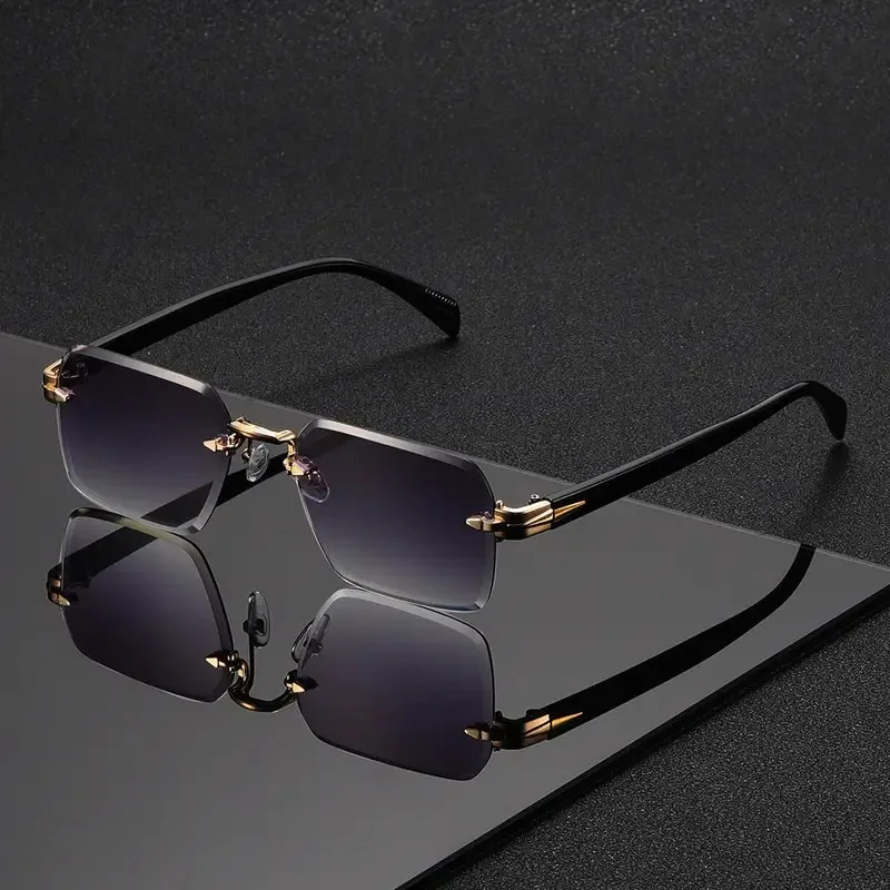 Randloze zonnebril Rechthoek M - Men'S Fashion Rimless Glasses recensie en prijs