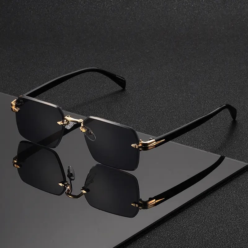 Randloze zonnebril Rechthoek M - Men'S Fashion Rimless Glasses recensie en prijs