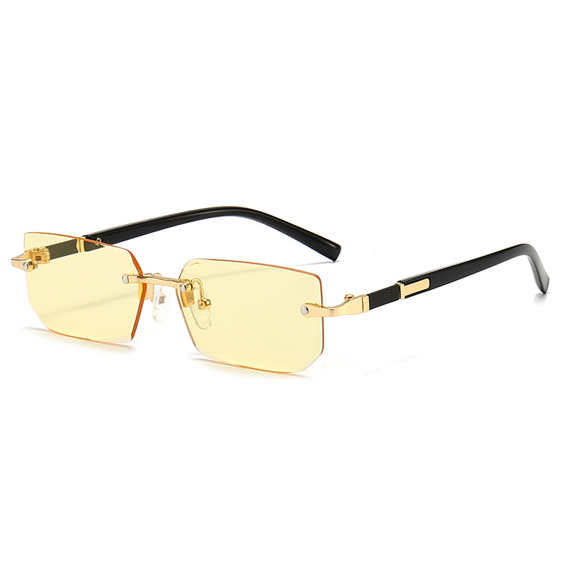 Randloze rechthoekige zonnebri - Men'S Fashion Rimless Glasses recensie en prijs