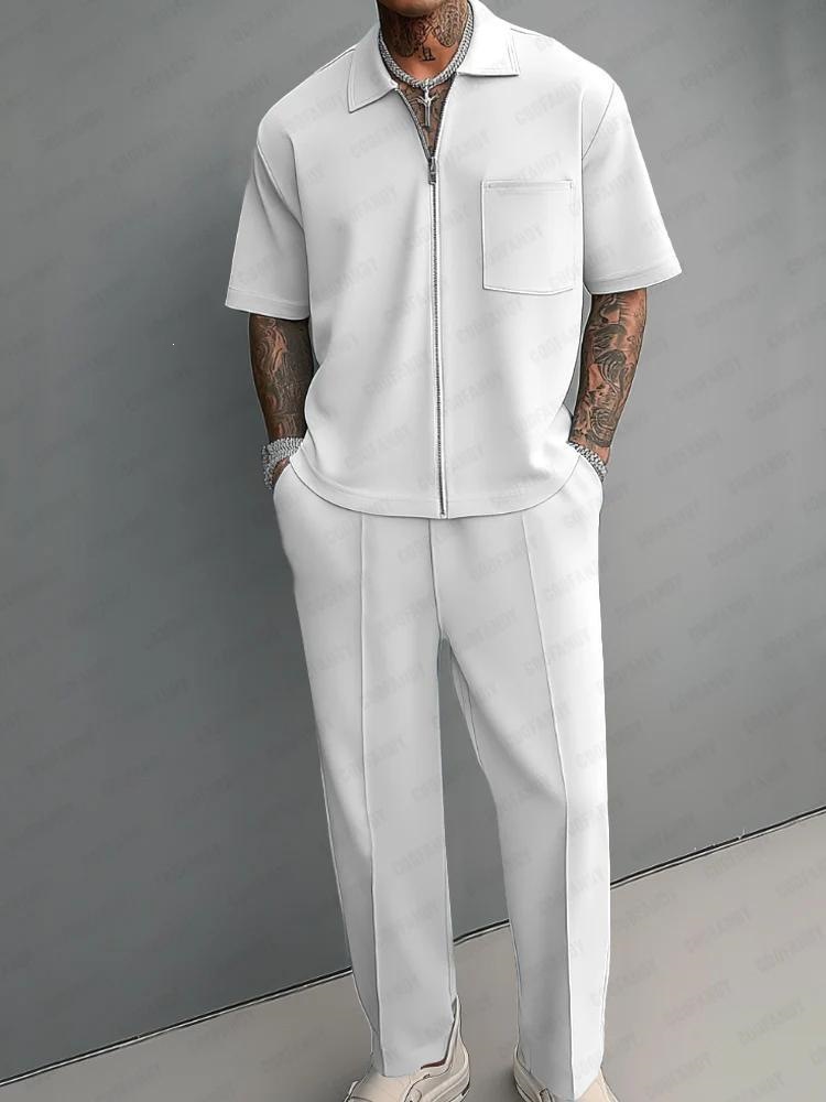 Heren 2-delige outfit, half-ri - Men'S Fashion Polo recensie en prijs